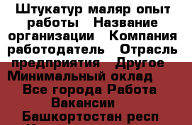 Штукатур-маляр опыт работы › Название организации ­ Компания-работодатель › Отрасль предприятия ­ Другое › Минимальный оклад ­ 1 - Все города Работа » Вакансии   . Башкортостан респ.,Караидельский р-н